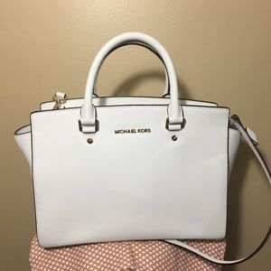 Michael Kors Selma Large Satchel in White